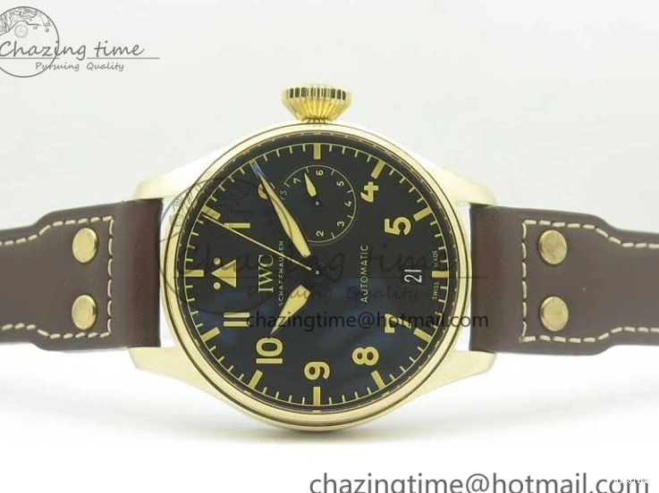 MIROTIME 0311 Big Pilot IW501005 Real Bronze ZF 1:1 Best Edition Black Dial on Brown Leather Strap A Sleek 7192